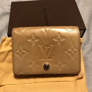 Louis Vuitton Vernis Card Holder wallet Beige